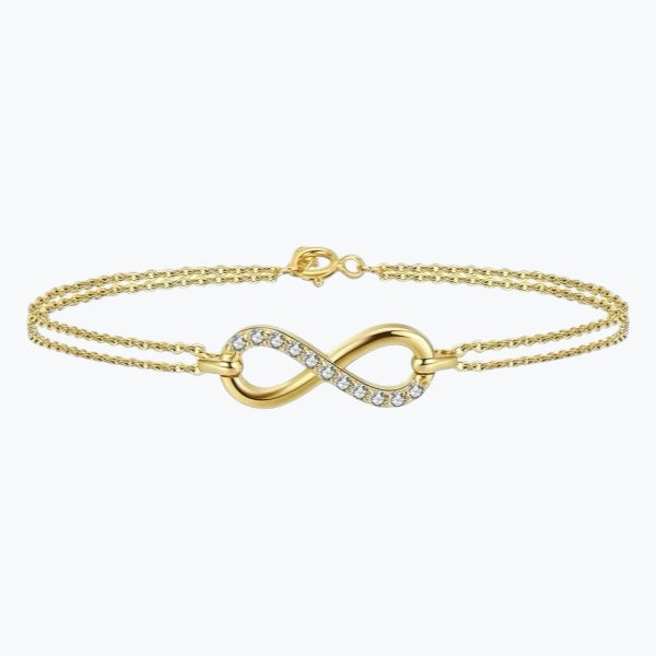 bracelet argent 925 plaqué or pendentif infini