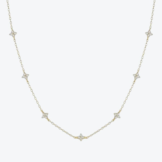 collier LUCKY argent 925 doré or 18K avec pendentif trèfle