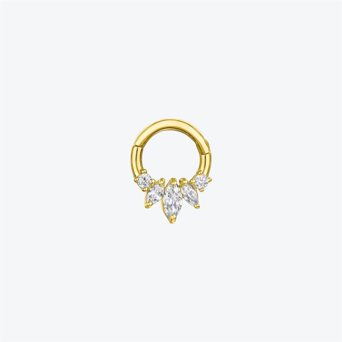 piercing BELLA titane doré avec zircon blanc