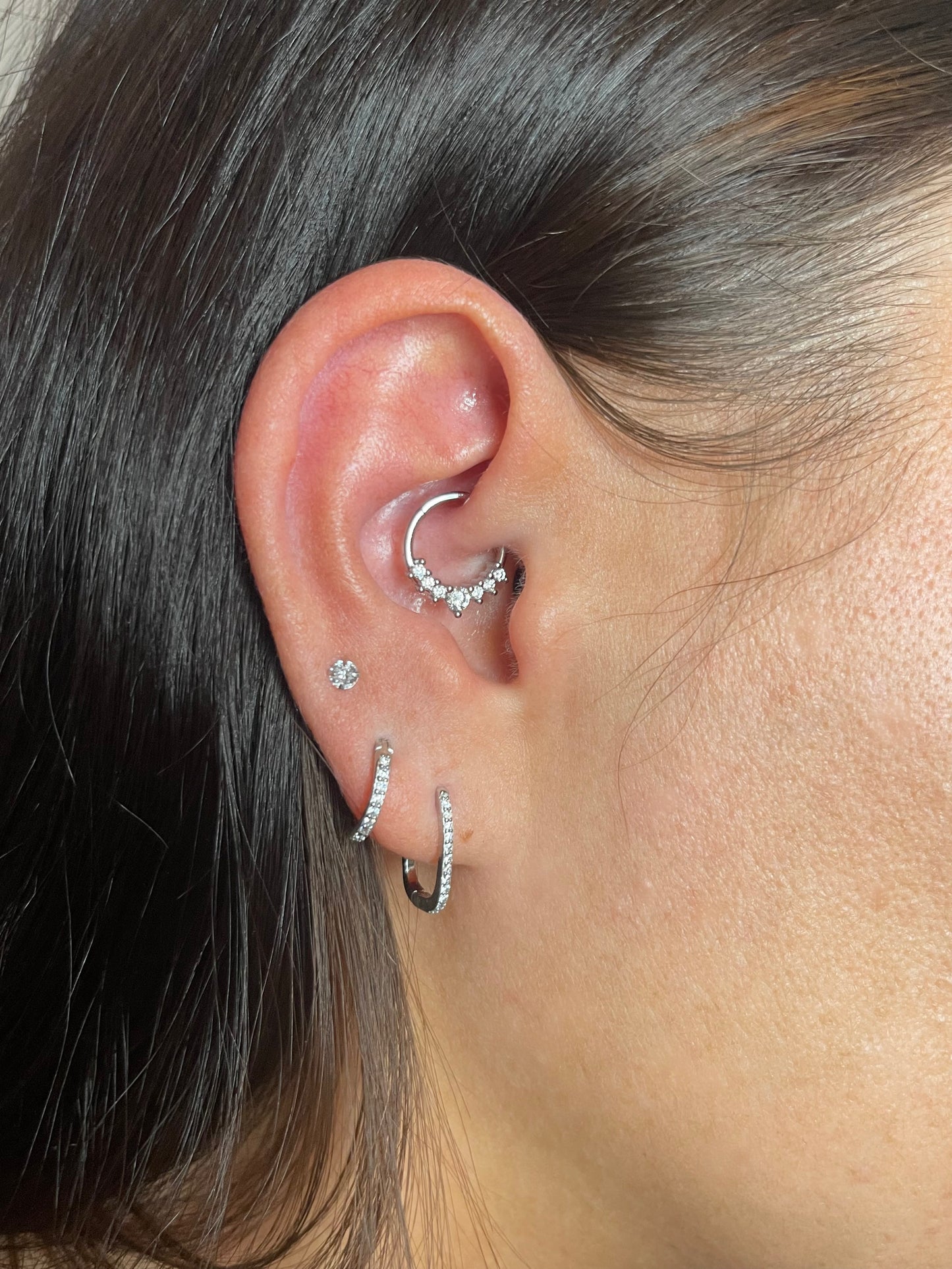 piercing NENA titane doré avec zircon blanc