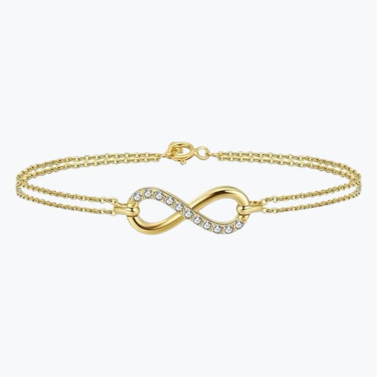 bracelet argent 925 plaqué or pendentif infini