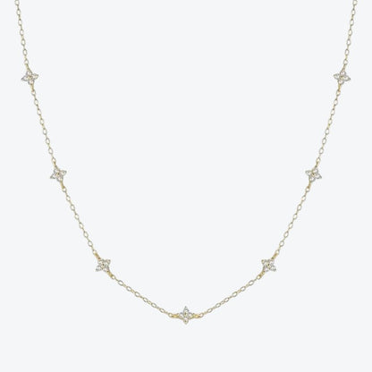 collier LUCKY argent 925 doré or 18K avec pendentif trèfle