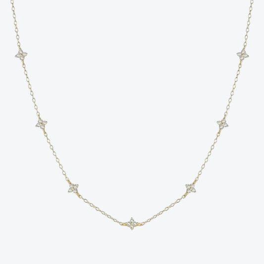 collier LUCKY argent 925 doré or 18K avec pendentif trèfle