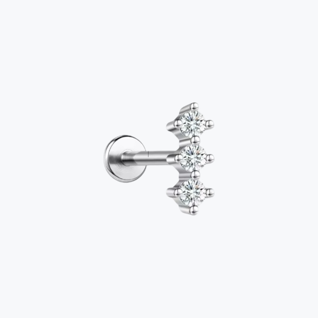 flat piercing argent titanium