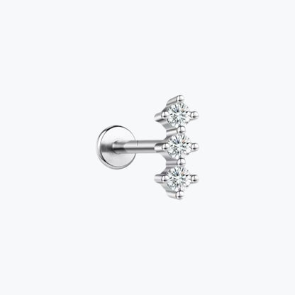 flat piercing argent titanium