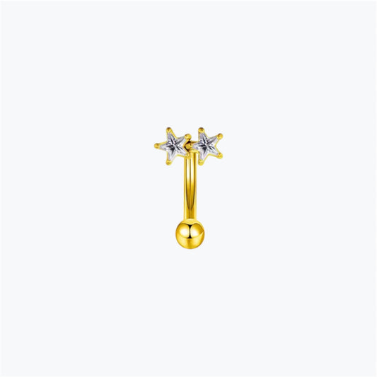 piercing rook en acier inoxydable or