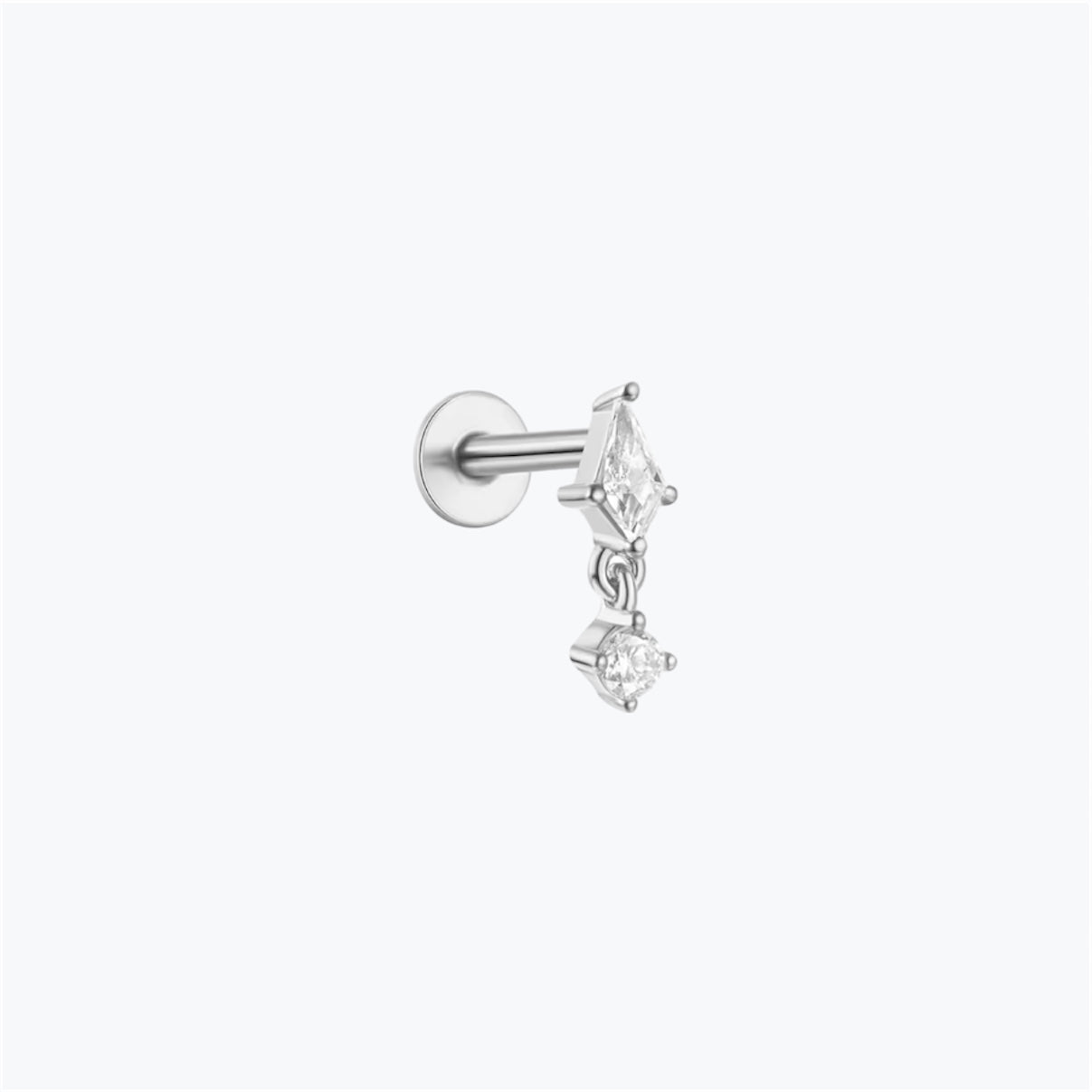Piercing tragus minimaliste en titane argent