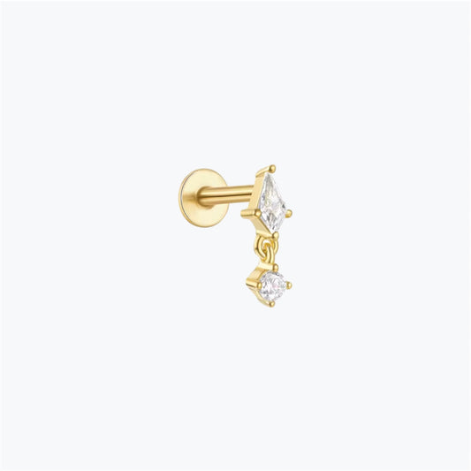 Piercing tragus minimaliste en titane or