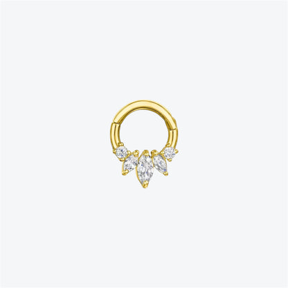 piercing BELLA titane doré avec zircon blanc