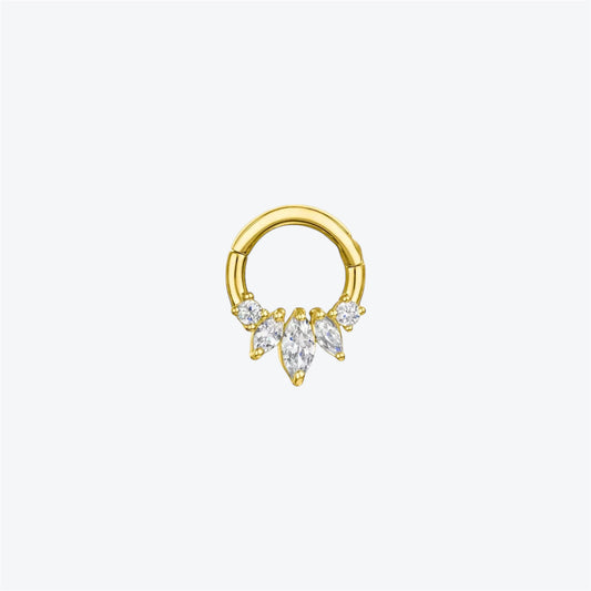piercing BELLA titane doré avec zircon blanc